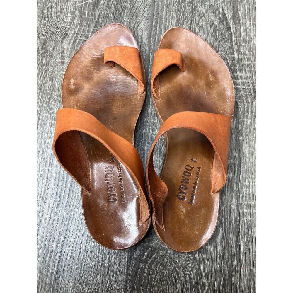 Cydwoq Hillary Toe-Ring Burnt Orange Leather Handmade USA Sandals EU 39 / US 8 - Picture 5 of 10